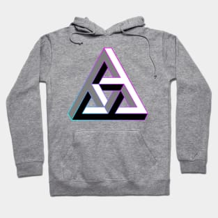 Even more impossible triangle with cyan to magenta gradient edge Hoodie